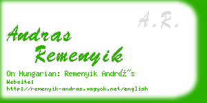 andras remenyik business card
